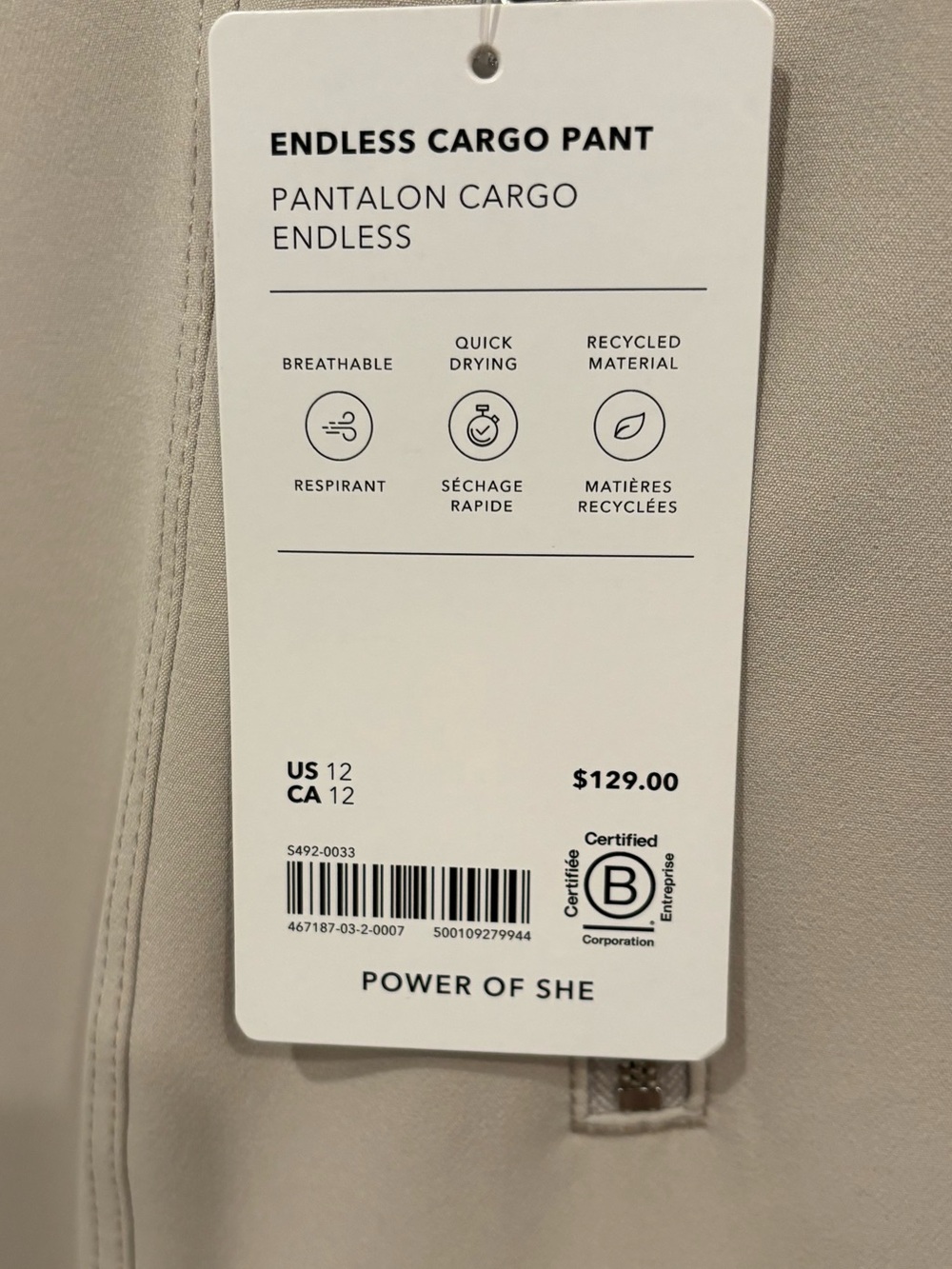 Athleta NEW WITH TAGS Endless Cargo Pant Grey Womens 12 Activewear Athleisure - Picture 4 of 14